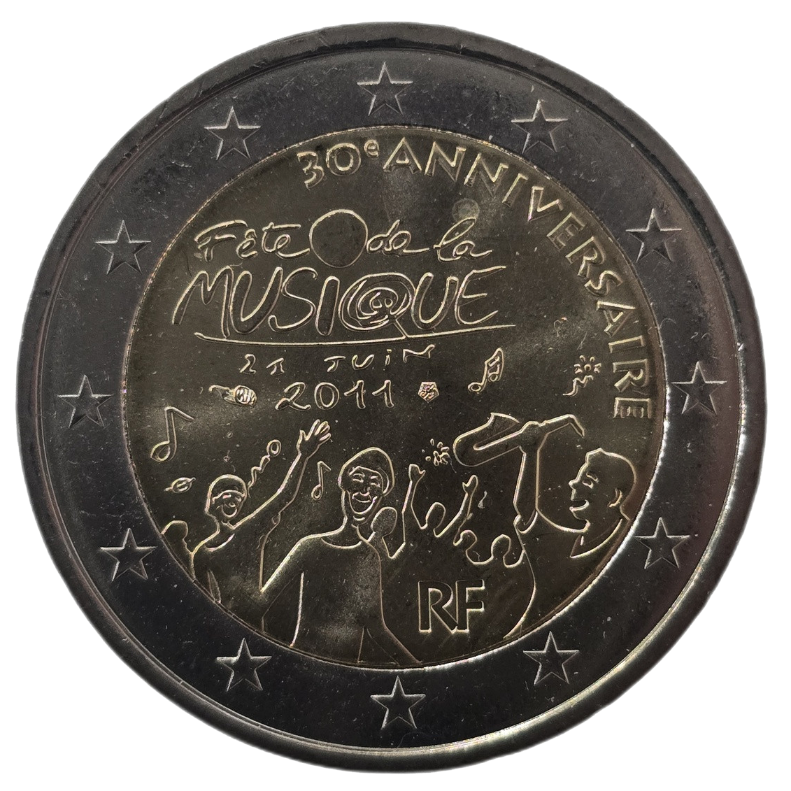2 euros conmemorativa Trigésimo aniversario de la Fiesta de la Música